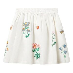 STELLA MCCARTNEY - FLOWER EMBROIDERED SKIRT - WHITE